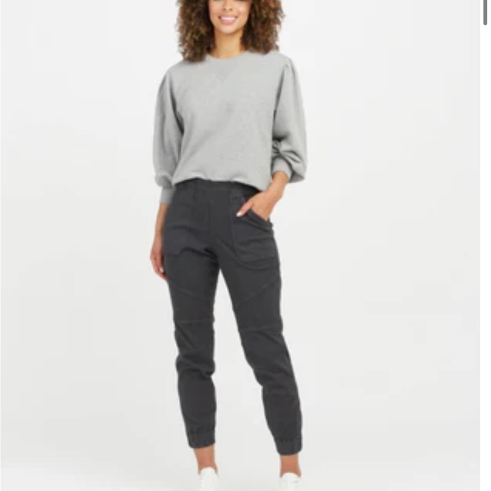 SPANX Twill Charcoal Jogger Pants